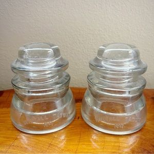 Set of 2 Whitall-Tatum No. 1 Glass Insulator Bells
